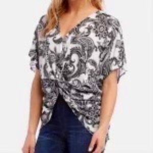 Karen Kane Crop Top with Front Twist